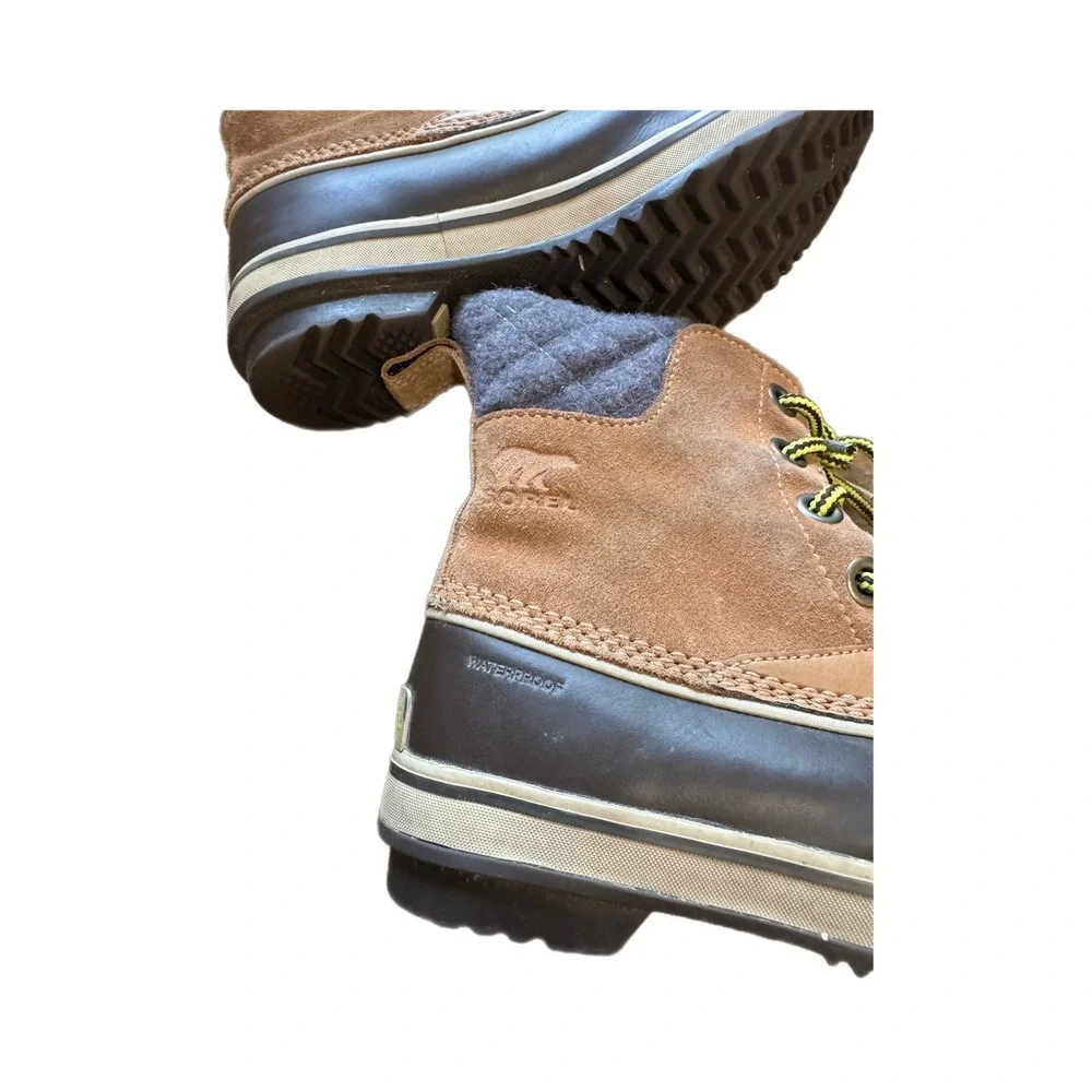 Sorel Waterproof Duck Boots Kids Brown Suede Leather Good Insulated Winter